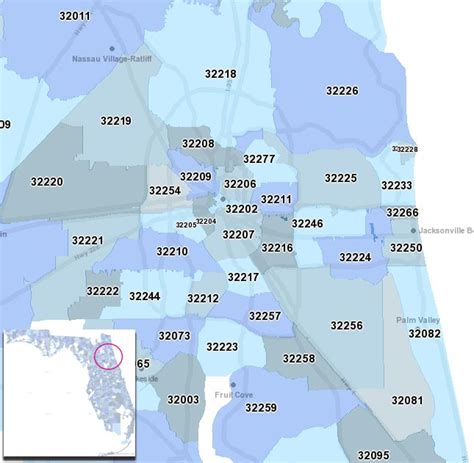 Printable Zip Code Map Jacksonville Fl Printable Map Of The United States