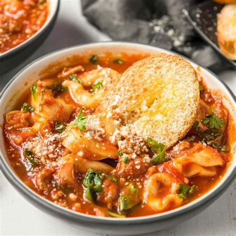 Tortellini Soup With Italian Sausage And Spinach