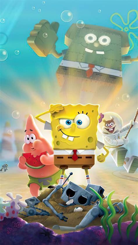 X SpongeBob SquarePants Underwater Cartoon Wallpaper