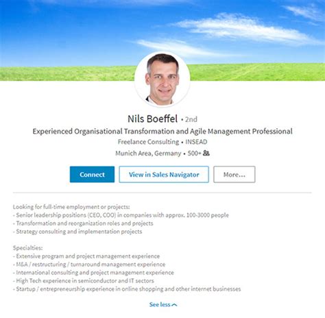 Consultant Linkedin Profile Template Generate Leads Through Linkedin