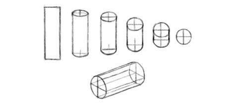 The Drawing Shows Different Sizes And Shapes Of Cylinders