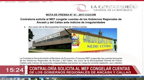 Contraloría Solicita Al Mef Congelar Cuentas De Los Gobiernos