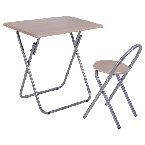This tangkula computer desk is an excellent workstation for people looking for a desk with a large desktop surface and has ample storage options. Portable Study Room Writing Desk Table Chair Set Folding ...