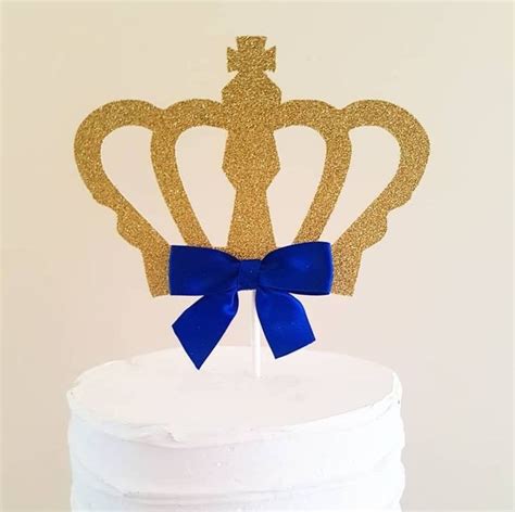 Prince Crown Cake Topper Gold Glitter Crown Cake Topper Prince Baby