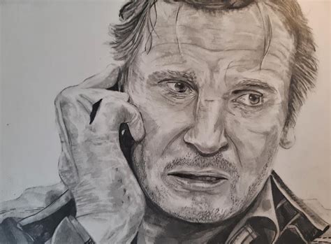 Liam Neeson Drawing By Adam Visser