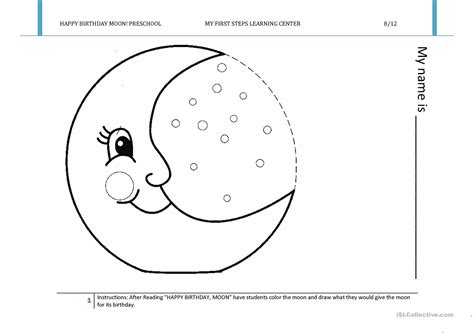 Happy Birthday Moon - English ESL Worksheets for distance ...
