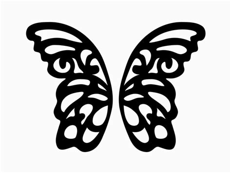 Butterfly Wing Svg Butterfly Silhouette Mirror Image Split Half Svg Png