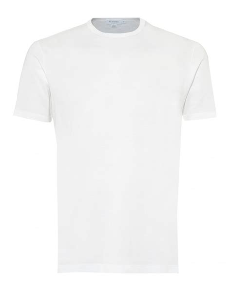 Sunspel Mens Plain T Shirt 100 Cotton White Tee