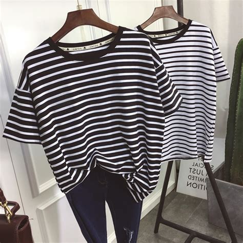 Korean Style Striped T Shirt 2 Colors