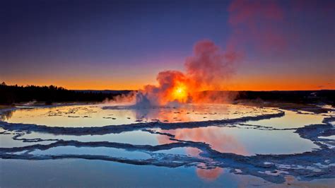 Great Fountain Geysir Yellowstone Nationalpark Wyoming Usa Bing Fotos