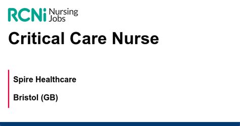 Critical Care Nurse Job With Spire Healthcare 202638