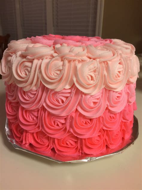Pink Ombré Rose Cake Ombre Rose Pink Ombre Rose Cake Birthday Cakes