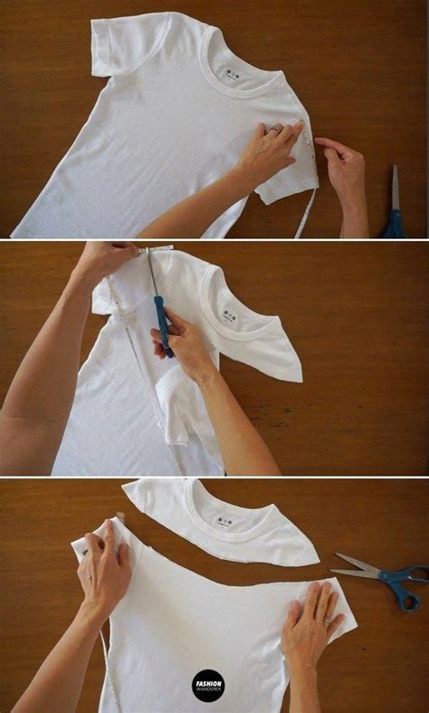 These Step By Step Tutorials To Make Off The Shoulder T Shirt