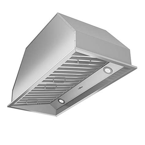 Both rear and top venting applications (10 in. Discount Ancona AN-1313 Chef Series Built-in 34" Ducted 600 CFM Insert Range Hood with LED ...