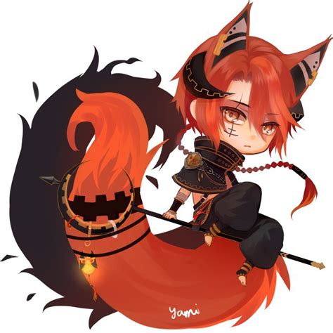 Chibi Commission Inurenko By Yamicchi Anime Fox Boy Anime Wolf Boy