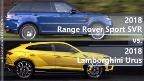 *msrp and invoice prices displayed are for educational purposes only, do not reflect the actual selling price of a particular vehicle, and do not include applicable gas taxes or destination charges. 2018 Range Rover Sport SVR vs 2018 Lamborghini Urus ...