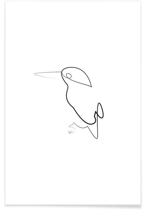 Nachtvogel Linienzeichnung Poster Juniqe