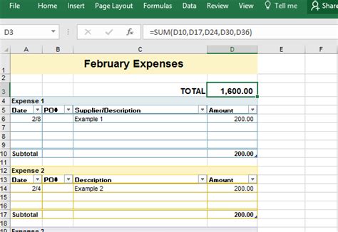 You can refer to the values shown on the status. Sample Business Expense Sheet for Excel