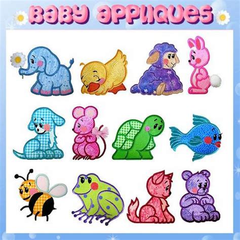 Baby Applique Collection Machine Embroidery Designs Etsy Machine