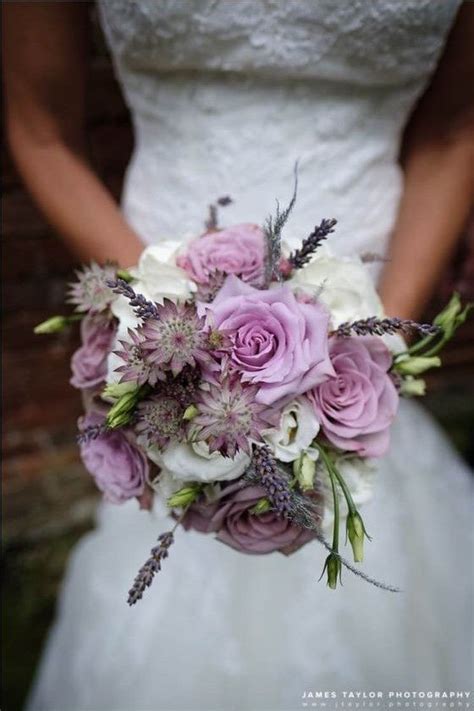 Bridal Bouquet Hand Tied Design Housing Muted Lilac Rose Dried