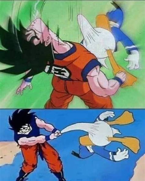 Goku Dragon Ball Donald Duck Funny Pictures Anime Funny Pictures And Best Jokes