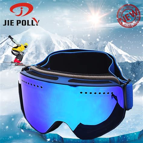 Jie Popply Magnetic Ski Glasses Double Lens Ski Goggles Double Layers Uv400 Anti Fog Protective