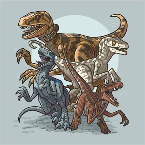 Jurassic Park Raptor Squad Arte Com Tema De Dinossauro Esboços De