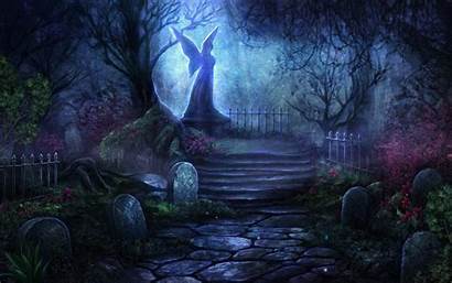 Graveyard Fantasy Backgrounds Wallpapers Background Dark Angel