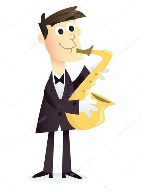 Cartoon Saxophone Player — Stock Vector © Totallyjamie 71198937