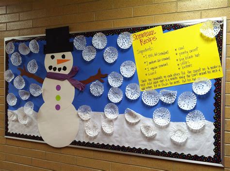 My January Bulletin Board Recipe For A Snowman Snowman Bulletin