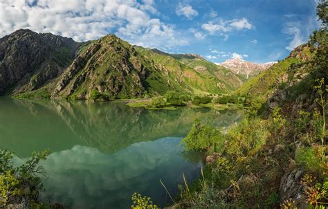 Wallpaper Landscape Mountains Nature Lake Vegetation Uzbekistan