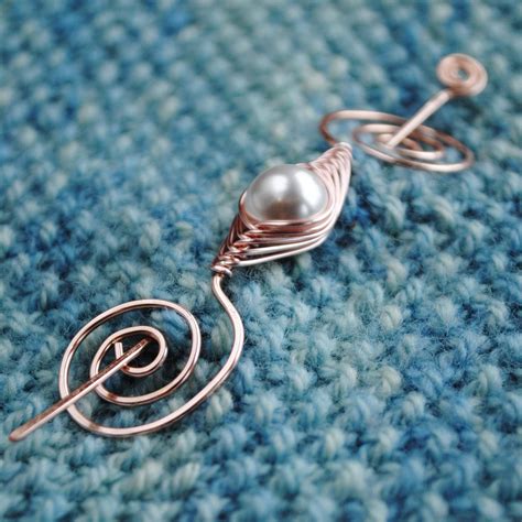 Pearl Shawl Pin Rose Gold Noteworthy Classic Crafty Flutterby Creations