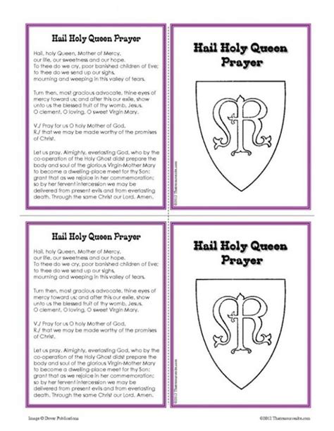 Hail, holy queen, mother of mercy, our life, our sweetness and our hope. Hail Holy Queen Prayer Learning Card Set ...