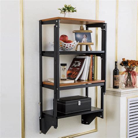 It folds down and back up really easily, the latch is simple. Wall-Mounted Convertible Shelf And Table — LAKEEA in 2020 ...