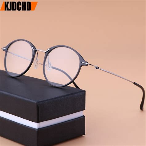 titanium alloy glasses frame men ultralight women vintage round prescription eyeglasses retro