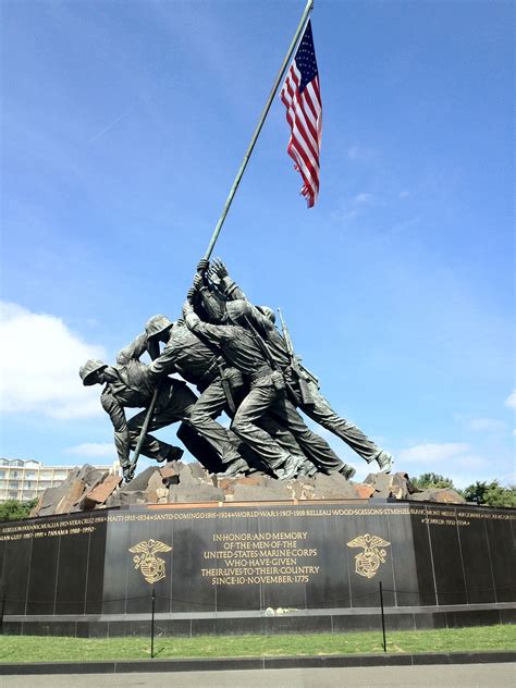 The Marine Corps War Memorial Also Called The Iwo Jima Memorial Is A