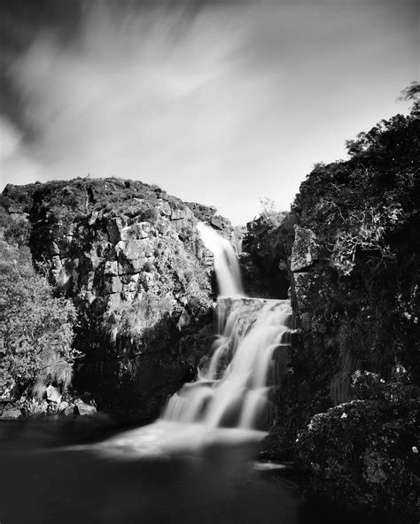 Gerald Berghammer Golling Falls Mountain Waterfall Black And White