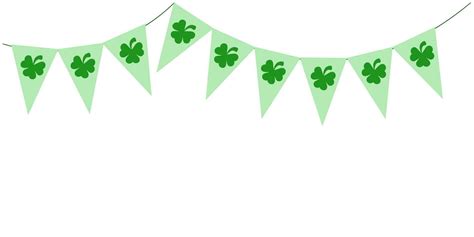 St Patrick Day Green Bunting Pennants With Clover Symbol Flags Garland