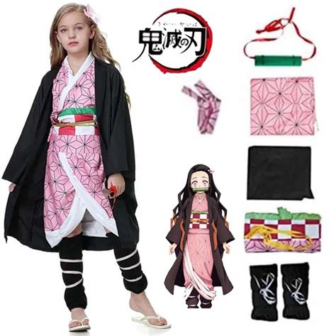 Buy Qzbon Kids Demon Slayer Kamado Nezuko Cosplay Costume Online At
