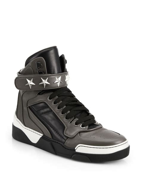Lyst Givenchy Tyson Leather High Top Sneakers In Gray For Men