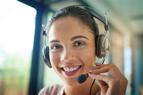 Happy Woman Call Center And Portrait With Headphones In Customer