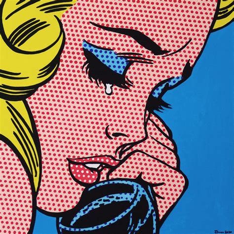 T Tilman Girl Crying On The Phone Homage To Roy Lichtenstein