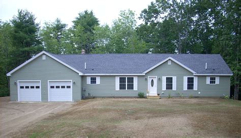 Ranch house plans display minimal exterior detailing, but key features include wide picture windows, narrow supports for porches or overhangs, and decorative shutters. modilar ranch homes with 2 car garage | ... are ...