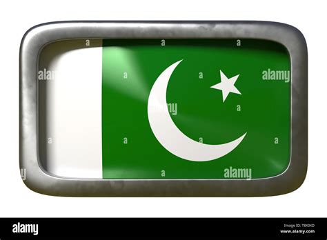 3d Rendering Of A Pakistan Flag On A Rusty Sign Isolated On White