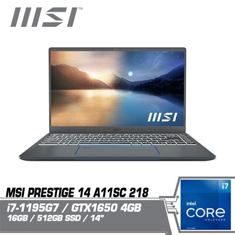 Msi Laptop New Prestige 14 A11sc 218 14 Inch Fhd Ips 60hz Intel I7