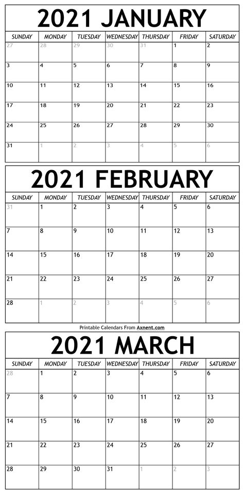 Mon feb 22 2021 10:24:16 gmt+0300 (moscow standard time). January To March Calendar 2021 Templates - Time Management ...