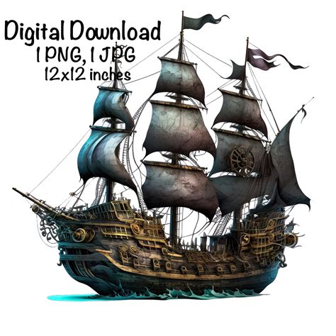 Pirate Ship Clipart Pirate Ship Png Pirate Digital Clip Art Etsy Uk