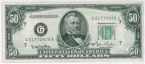 1950 Fifty Dollar50 Bill Banknotes Money Dollar Paper Currency