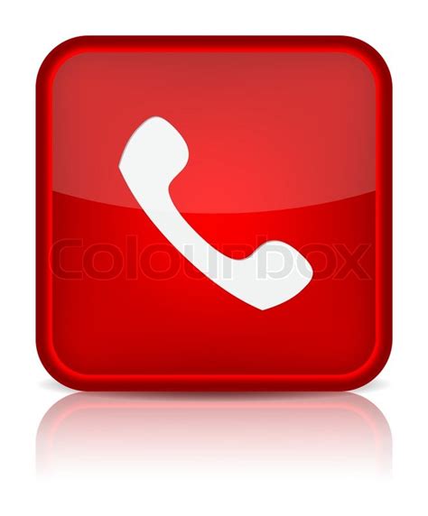 Phone Icon On Red Button Stock Vector Colourbox