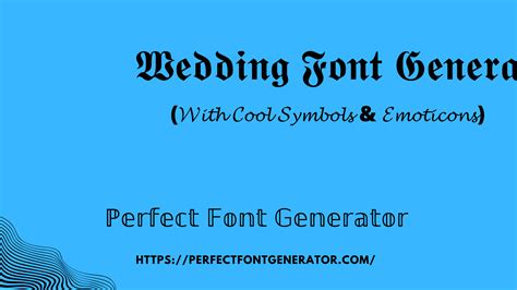 Wedding Fancy Font Generator Online Copy Paste Tool